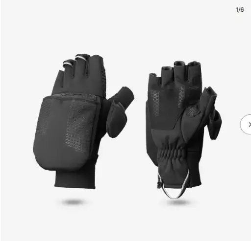 [8738803] Moufles-mitaines chaudes et coupe-vent de trekking montagne -MT900 noir - adulte